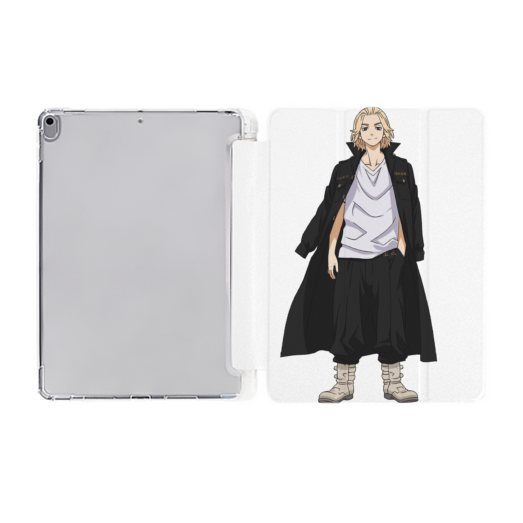 （画像用） 東京リベンジャーズ Tokyo Revengers IPad ケース ペン収納付き 三つ折りスタンド PUレザー×シリコン 対応機種9.5/10.5/10.9インチ